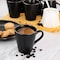 Elama Paul 6 Piece Stoneware Mug Set in Matte Black with Gold Rim ELM-PAUL6M - alternate 5