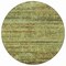 Homeroots 8' Olive Green And Brown Round Striped Washable Indoor Outdoor Area Rug 605622 - alternate 4