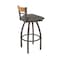 Holland Bar Stool Co Revelle 30in Swivel Bar Stool with Bronze Finish, Medium Back and Graph Chalice Seat 881 - alternate 5
