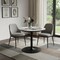 Homeroots 36" Gray Glass and Steel Pedestal Base Round Top Dining Table 720926 - alternate 5