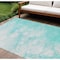 Homeroots 9' X 12' Aqua Ivory And Teal Blue Abstract Washable Indoor Outdoor Area Rug 582198 - alternate 1