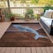 Homeroots 8' X 10' Brown And Denim Blue Animal Print Washable Indoor Outdoor Area Rug 630960 - alternate 5