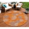 Homeroots 8' Orange Silver And Peach Round Polka Dot Washable Indoor Outdoor Area Rug 614685 - alternate 1