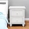 Homeroots 28" White Solid Wood Distressed Two Drawer Nightstand With USB Port 571341 - alternate 1