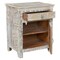 Homeroots 30" White Solid Wood Distressed One Drawer Nightstand 521206 - alternate 4