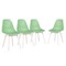 Homeroots Set of Four Mint Green and White Heavy Duty Plastic Dining Side Chairs 565189 - alternate 5