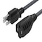 Sanoxy 3ft Outlet Saver Power Extension Cord NEMA 5-15P to NEMA 5-15R SNX-CBL-LDR-PW104-1203 - alternate 2