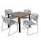 Regency Square Kee Breakroom Table W/ 4 Zeng Stack Chairs, 42 in W, 42 in L, Noble Oak TB4242NOBPBK44GY - alternate 1
