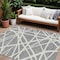 Homeroots 9' X 12' Gray And Ivory Geometric Washable Indoor Outdoor Area Rug 600460 - alternate 1