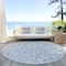 Homeroots 8' Denim Blue And Ivory Round Damask Washable Indoor Outdoor Area Rug 595135 - alternate 7