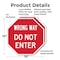 Signmission Wrong Way Do Not Enter, 10 inch X 10 inch, Plastic Sign, 2PK OC-P-2PACK-10-345 - alternate 5