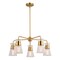 Vaxcel Harper 5-Light 27 in W Brass Gold Mid-Century Modern Chandelier, Clear Glass Ceiling Fixture H0294R - alternate 1