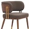 Homeroots Brown and Walnut Upholstered Faux Leather Curved Back Dining Arm Chair 564981 - alternate 6