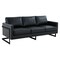 Leisuremod Lincoln Modern Leather 3-Seater Sofa with Stainless Steel Base LAB83BL-L - alternate 1