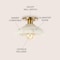 Jonathan Y Amara 10" 1-Light Mid-Century Classic Alabaster/Iron LED Semi Flush Mount, White/Brass Gold JYL1207A - alternate 6