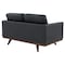 Leisuremod Chester Modern Leather Loveseat with Birch Wood Base, Black CS58BL-L - alternate 7