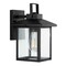 Jonathan Y Bungalow 6.75" 1-Light Iron/Seeded Glass Rustic Traditional Lantern LED Outdoor Sconce, Black, 2PK JYL7608A-SET2 - alternate 9