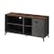 Homeroots 47in Brown And Gray Distressed Reclaimed Wood Enclosed and Open Storage TV Stand 490371 - alternate 3