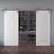 Sartodoors Double Barn Door 64x96 inches White Solid Core Modern Interior ROYAL9888DB-S-EMAL-6496 - alternate 1