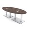 Skutchi Designs Oval Conference Table With Power Unit, 48 in W, 96 in L, Brown HAR-OVL-48X96-DOU-H3041-ESIL - alternate 1