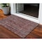 Homeroots 3' X 5' Pink And Brick Red Damask Washable Indoor Outdoor Area Rug 605097 - alternate 1