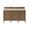 James Martin Vanities Brittany 60" Double Vanity, Pecan w/ 3 CM Siberian Silestone Top 655-V60D-PCN-3SFR - alternate 1