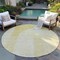 Homeroots 8' Gold Ivory And Yellow Round Geometric Washable Indoor Outdoor Area Rug 582712 - alternate 8