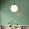Vaxcel Linden 1-Light Matte Black Mid-Century Modern Globe Pendant Light with Opal Glass Shade P0455 - alternate 8