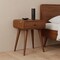 Homeroots 22" Chestnut Solid Wood Round One Drawer Nightstand 722589 - alternate 2