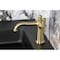 Kingston Brass One-Handle Single-Hole Bathroom Faucet with Push Pop-Up Drain, Brushed Brass KS3547TKL - alternate 6