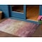 Homeroots 3' X 5' Mauve And Pink Striped Washable Indoor Outdoor Area Rug 610901 - alternate 1