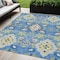 Homeroots 5' X 8' Blue Green And Orange Oriental Washable Indoor Outdoor Area Rug 597675 - alternate 1
