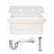 Kingston Brass 24" Ceramic Single Bowl Wall Mount Kitchen Sink with Strainer, White/Polished Chrome KGPKWS2419171 - alternate 1