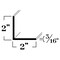 Brunner Aluminum Angle 2" x 2" x 3/16", 6063-T5 (A632), 24 Foot Satin Anodized A632 S24 - alternate 2