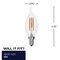 Bulbrite LED Filament 5W, Dimmable CA10, Clear Glass, E12 Base, 2700K, 750 Lm, 4PK 862857 - alternate 3