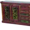 Homeroots 84in Brown Gray and Green Solid Wood Five Drawer Buffet Table with Four Doors 488607 - alternate 3
