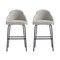 Manhattan Comfort Gracie Barstool in Stone and Black - Set of 2 2-BS022-BST - alternate 8