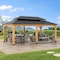 Sunjoy 12x20 ft. Wood Gazebo, Outdoor Patio Steel Hardtop Gazebo, Brown A102032640 - alternate 6
