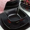 Hometrends Evening Blossom 12 Piece Square Stoneware Dinnerware Set in Black 99464.12 - alternate 5