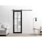 Sartodoors Sturdy Barn Door Frosted Tempered Glass Planum 2122 Black 28x80 Solid Core Modern Interior PLANUM2122BD-B-BLK-28 x 80 - alternate 6