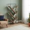 Homeroots 60" Taupe Metal Five Tier Geometric Bookcase 489787 - alternate 7
