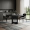 Homeroots 60" Black Solid Wood and Rattan Cross Leg Base Round Top Dining Table 712200 - alternate 3