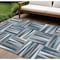 Homeroots 9' X 12' Denim Blue Gray And Ivory Geometric Washable Indoor Outdoor Area Rug 598254 - alternate 1