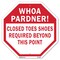 Signmission Whoa Pardner! Closed Toes Shoes Req, 10 Inch X 10 Inch, Aluminum Metal Signs OC-A-10-40 - alternate 1