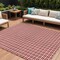 Homeroots 10' X 14' Red And Ivory Geometric Washable Indoor Outdoor Area Rug 614778 - alternate 1