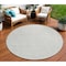 Homeroots 8' Silver And Gray Round Geometric Washable Indoor Outdoor Area Rug 602451 - alternate 1