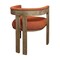 Homeroots Burnt Orange and Brown Upholstered Boucle Open Back Dining Arm Chair 555322 - alternate 6
