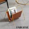 Fabulaxe 12-in Gold-Tone Metal Frame  with Brown Leatherette Sling Magazine Holder for Living Rooms, Home QI004741 - alternate 8