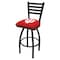 Holland Bar Stool Co 36" Blk Wrinkle Indiana Swivel Bar Stool, Ladder Back L01436IndnaU - alternate 1