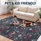 Jonathan Y Primrose Art Nouveau Floral Border Non-Slip Machine-Washable Dark Green/Multi 9ft x 12ft Area Rug BTF100D-9 - alternate 7